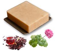 Lucknel Handmade Natural Soaps - Single Piece (1 Piece - Soap with Geranium and Hibiscus)