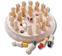 Lucknel® Montessori Wooden Memory Game - Coloured Memory Figures with Colour Cube - Educational Game for Children - Promotes Concentration, Logic & Fine Motor Skills - Family Game from 3 Years