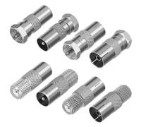 LUCKNIGHT 8 Pack F Type to Coax Adapter Kit, Coaxial Cable Connectors | Metric F Male TV 9.5 Female RF Adapter, for Antenna, Satellite, HDTV, DVR, Modem, Router, Male & Female Coaxial Cable