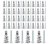 LUCKNIGHT 80 PCS Plasterboard Fixings, Plasterboard Wall Plug and Screws, Heavy Duty Plasterboard Fixings, Expansion Anchors for Plasterboard, Cavity Walls, Composite Panels and Timber Boards