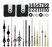 LUCKNIGHT Clock Mechanisms Battery Powered, 2 Sets Quartz Clock Mechanism, clock Movement, Includes Silent Movement, Hands, and Numerals Suitable for Home, Office, and DIY Repair Parts