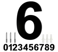 LUCKNIGHT House Numbers, Large Metal House Numbers, Floating Door Number, Made of Solid Stainless Steel, Flush Mount, for Outside Address Number Sign, 8 Inch (20.3 cm), Door Number 6
