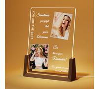 LUCKOR Birthday Gifts for Women - Personalised Photo Frame with Engraved Photo and Text - Special Valentine's Day Gifts