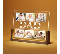 LUCKOR Personalised Fathers Day Photo Frame for Dad from Daughter Son Kids, Customised Dad Christmas Gifts for Husband from Wife, Unique Daddy Gift Ideas, Best Dad Birthday Gift, Presents for Xmas Day