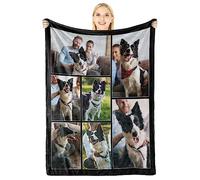 LUCKOR Personalised Gifts for Women Men, Customizable Flannel Blanket with Photo and Text, Personalized Gift for Cat and Dog Lovers, Gift Ideas, Pet Memorial Gifts, Valentines Day Gifts Ideas