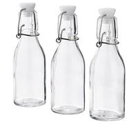Luckora Clear Glass Bottle with Stopper - 150ml | Small Reusable Glass Container