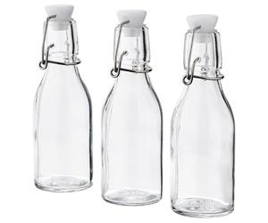 Luckora Clear Glass Bottle with Stopper - 150ml | Small Reusable Glass Container