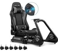 Luckracer Racing Simulator Cockpit With Seat, Racing Steering Wheel Stand Sim Racing Cockpit, Without Wheel, Shifter, Pedals, Grey