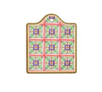 LUCKTE Ceramic Trivets for Hot Pots and Pans，Waterproof Pads for Hot Dishes with Flower Patterns and Scratch Proof Cork Base for Kitchen Table (color-C)