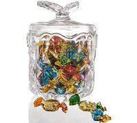 LUCKTE Gift Crystal Storage Jar Glass Cover Candy Dish With Butterfly Cover Unleaded Transparent Storage Jar Coffee Pot Sugar Bowl(16 oz)