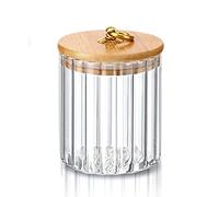 LUCKTE Glass Coffee Nuts Canister Airtight Storage Jar With Bamboo Lids Metal Handle Clear Glass Containers for Home Kitchen Storing Candy, Cookie, Pasta, Oatmeal, Spices (samll)