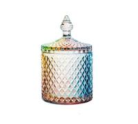 LUCKTE Home Decorative Butterfly Candy Jar Candy Dish Candy Buffet Storage Container Clear Crystal Diamond Faceted Jar with Crystal Lid