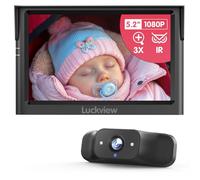 LUCKVIEW 5'' 1080P Baby Car Mirror, Baby Car Camera with IR Night Vision, 3X Zoom in Closer, Colors Accuracy & Full Viewing Angles, Driving Safety with Baby Car Monitor for Back Seat Rear Facing BM1