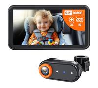 Luckview BM2A Baby Car Camera, 3X Zoom & 5.2" 1080P Display for Rear-Facing Car Seats, IR Night Vision, Easy No-Damage Instal - Ideal Car Baby Camera for Parents and Pet Owners