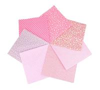 Luckwaii 7 Pcs Fat Quarters Fabric Bundles 50cm x 50cm Precut Quilting Cotton Pink Fabric Soft Durable Material Fabrics for Sewing, Patchwork, DIY Crafts & Embroidery, Home Décor