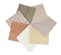 Luckwaii 7Pcs Fat Quarters Fabric Bundles 50cm X 50cm Cotton Bundle Quilting Craft Brown Fabric Squares Patchwork Fabrics for Sewing, Doll Clothes, DIY Crafts & Home Décor