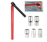 Luckwaii Adjustable Tap Spanner Set Faucet Wrench with 5 Changeable 8-12mm Nut, Changeable Multifunctional Pipe Repair Plumbers Sink Wrench Installation and Disassemble Tools Kit for Home Bath Basin