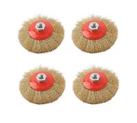 Luckwaii Angle Grinder Wire Brush Set, 4Pcs Wire Wheel for Angle Grinder M14 Threaded Arbor-Coarse 115mm Flex Steel Disc Round Wire Brushes for Cleaning Rust Stripping and Sanding Work