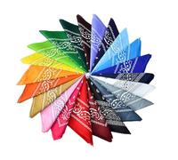 Luckwaii Bandana Scarf 22Pcs Mix Colour Multifunction Head Scarves Unisex Neck Scarves Large Handkerchiefs Assorted Colour Square Bandanas for Men and Women/Ladies 55 x 55cm