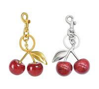 Luckwaii Cherry Bag Charm Cherry Keyring, 2 PCS Cherry Keychain Cute Handbag Charms Purse Pendant Bag Charms for Womens Handbags, Cherry Charm Coach Cherry Gifts for Women Valentine Bag Gifts