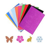 Luckwaii Glitter Cardstock 50 Sheets 10 Colors A4 Glitter Craft Paper Self Adhesive for Crafting, Peel & Stick No Shed Shiny Glitter Paper for Holiday Crafts, DIY Projects, Gift Wrapping, Scrapbooking