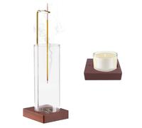 Luckwaii Incense Holder for Sticks with Removable Glass Ash Catcher, Insensé Sticks Holder Wooden Incense Holder Upside Down Joss Stick Holder for Yoga Spa Madiation and Home Relaxation