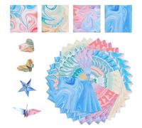 Luckwaii Origami Coloured Paper, 400 Sheets Gradient Double Sided Squares 4 Styles Easy Fold Colourful Craft Paper for Kids DIY School Arts & Crafts, 9.5 x 9.5 cm