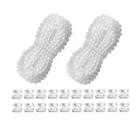 Luckwaii Roller Blind Beads Chain 10 Meter, 2 Pcs Vertical Blinds Chain Replacement with 20 Blind Cord Connector, 4.5mm Roman Blind Cord Beaded Pull Chain Extension for Curtain Roller Repair Fitting