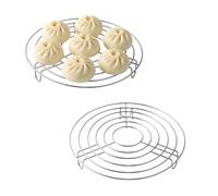 Luckwaii Steam Rack Air Fryer Rack Round 2Pcs Stainless Steel Roasting Rack Trivet Multi-Purpose Cooking Cooling Racks Steaming Cookware Accessories Kitchen Tools for Steamer Stand Microwave, 20cm