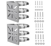 Luckwaii Surveillance Camera Bracket Ring Camera Mount 2Pcs Universal Vertical Pole Mount For Security Camera with 6 Adjustable Loop Pipe Clamps for CCTV Cameras Solar Panels