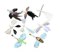 Luckxing Cat Toy Attachment, Cat Toy Wand Refills | Pets Plush Wand Toy Attachment - 8 Portable Cute Toy Attachments, Multifunctional Wand Toy Replacement for