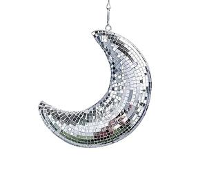 Luckxing Disco Light Ball, Disco Ball Decor Silver Retro Moon Shaped Disco Ball, Moon Silver Hanging Disco Ball Hangable Fun Ornaments, Shiny Reflective Handmade For Dance, Wedding, KTV, Bar, Part