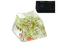 Luckxing Flower Resin Keycaps - Gypsophila Keyboard Keycap,Game Keyboard Shine Through Translucent R4 Keycap, Enhanced Typing Experience For Mechanical Keyboard