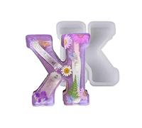 Luckxing Large Letter Resin Mould,Silicone Mold for Resin Casting - Alphabet Letter Baking Mold for Making Hot Chocolate Cake Muffin Cookie Candy