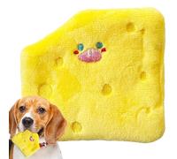 Luckxing Squeak Dog Toys, Pet Enrichment Plush Toy Cartoon Cheese, Medium to Large Sized Dogs Instinct Training Indoor Toy for Backyard, Courtyard