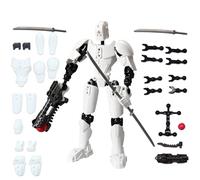 Lucky 13 Action Figures Activity Robot, Titan T13 3D Printed Mannequin Toys Multi-Jointed Movable Robots，PVC Toys Desktop Ornaments Figure ，Home Desktop Decorations Gifts for Game Lovers (White)