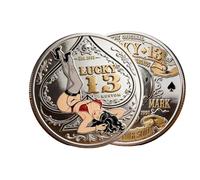 Lucky 13 Rebel Commemorative Coin - Lucky 13 Token, Audacious Spirit Coin, Challenge Declaration, Double-Sided Challenge Coin, Unique Gift for Women, Friends (1pc)