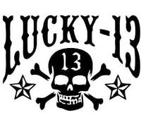 Lucky 13 Skull Bumper Sticker Vinyl Car Sticker Decal Colour Black
