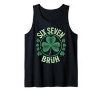 Lucky 67 St Patrick Shamrock Humor Six Seven Rizz 6 7 Meme Tank Top
