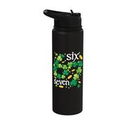 Lucky 67 St Patricks Day Shamrocks Six Seven 6 7 Meme Stainless Steel Insulated Water Bottle