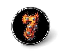 Lucky 7 Dice Game Round Lapel Pin Button Brooch Tie Badge Elegant Hat Clothing Jewelry Accessories