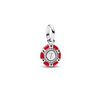 Lucky 7 Poker Chip Charm 925 Silver Charm Compatible with Pandora Charms, Trollbeads, Chamilia, Biagi and Many Other UK Charm Bracelets.