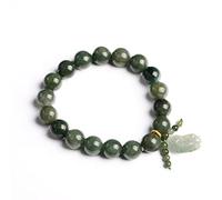 Lucky 8/10mm Natural Jade Beads Brave Troops Charm Beaded Bracelets For Women Men Fine Jewelry Accessories (Color : 8mm beads)