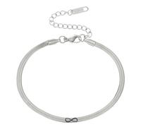 Lucky 8 Infinity Couple Bracelet for His and Hers Dainty Gold Snake Chain Bracelet Infinity Love Bracelets for Women Men, 23cm, Stainless Steel, no gemstone