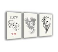 Lucky Ace Poker Poster Art Print Modern Vintage Trendy Playing Card Gambling Themed Wall Art Decor For Man Cave Bedroom Living Room Aesthetic Wall Decor Set Of 3