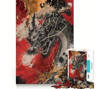 Lucky Ancient Asian Dragon Jigsaw Puzzle 1000 Piece for Adults Logic Game Premium Print Hard Challenge (38x26cm)