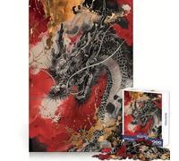 Lucky Ancient Asian Dragon Jigsaw Puzzle 1000 Piece for Adults Logic Game Premium Print Hard Challenge (38x26cm)