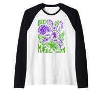 LUCKY AND MAGIC. PURPLE RABBIT ILLUSTRATION Raglan Baseball Tee