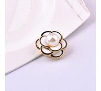 Lucky angel Camellia Flower Magnet Brooch Pearl Strong Metal Plating Magnetic No Hole Pin Brooches for Women Clothing Accessories