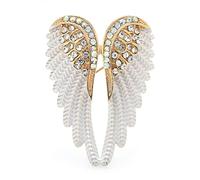 Lucky angel Classic Rhinestone Angel Wings Brooch Pins 3 Colors Sparkling Jewelry Gift Feather Designer Brooches, White